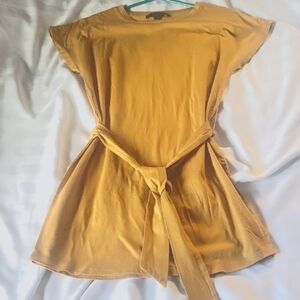 Forever 21 Women's Casual Mustard with  Belt Dress, Size: XS